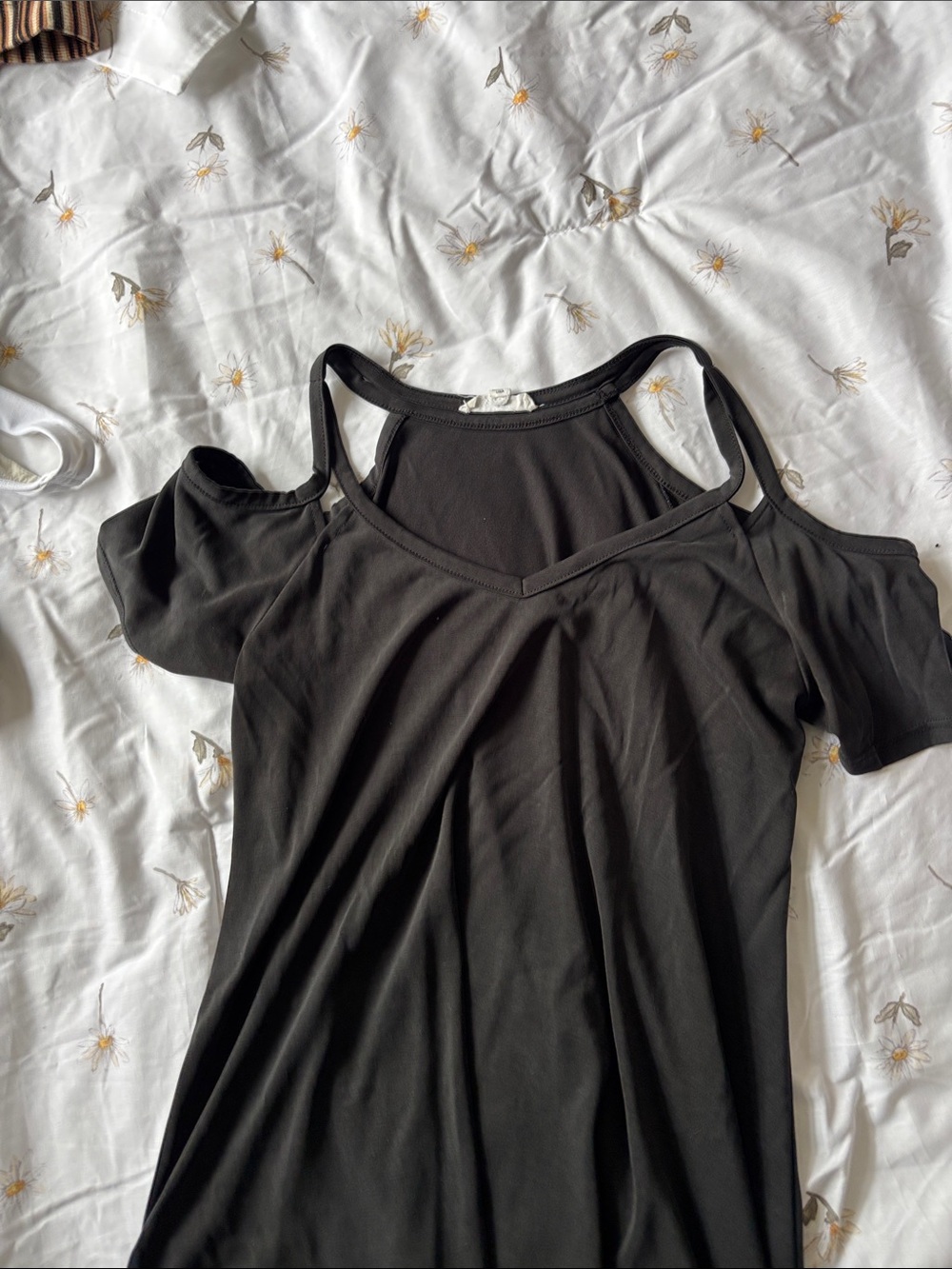 Socialite Black Cold-Shoulder Mini Dress
